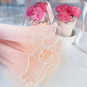 Ramo de borde de perla blanca multicolor papel de embalaje winkled red ondulada hilo Mash <span class=keywords><strong>roll</strong></span> malla para embalaje papel de regalo de flores - Product Image 2