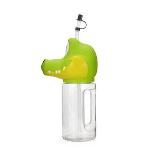 Novità 20oz 600ml portatile giocoso alligatore a forma di alligatore giocattolo divertente cappello <span class=keywords><strong>animale</strong></span> paglia tazza per bambini con manico - Product Image 5