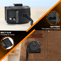 Télémètre laser industriel 3-en-1 avec ruban à mesurer de 5 m, portée de 40 m/131 pi, outil de mesure laser portatif, niveau laser à ligne croisée BUCKLE