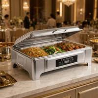 Fourneau chauffant électrique de luxe à écran tactile en acier inoxydable pour la restauration, idéal pour les restaurants et les services de traiteur