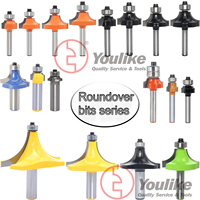 Ensemble de 4 fraises droites universelles pour routeur, fraises droites à double rainure, fraises CNC pour le bois, travail du bois, tige de 1/2 pouce