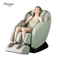 Ihoco 6699, cuero Vintage reclinable, 8 cabezales de masaje, silla de amasado 3D calentada, silla de masaje de pista de gravedad cero y SL
