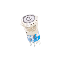 Interrupteur à bouton-poussoir métallique DPDT (Double Pôle Double Jeton), étanche IP66, interrupteur momentané autobloquant/à réinitialisation automatique 16/19/22mm