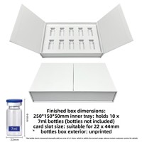 Boîte à clapet pour poudre lyophilisée en stock, ensemble de 10 flacons, boîte cadeau double porte estampée à chaud or/argent pour produits essentiels