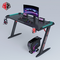 Yz Fabricant chinois, vente en gros de tables de jeu pour ordinateur, pieds en forme de L, lumières RGB réglables, bureau de jeu pour PC, métal