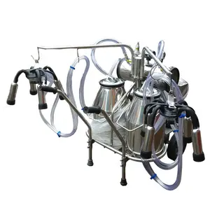 20-24 الأبقار لكل ساعة الروتاري مضخة هوائية دوارة آلة الحلب مع سميكة SUS 304 الحليب يمكن