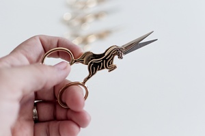 Fantaisie licorne broderie ciseaux fil coupe coupe coupe ciseaux outils de couture petits ciseaux artisanaux Vintage - Product Image 5