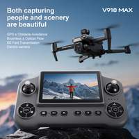 Drone GPS V918 MAX 4K avec télécommande à écran, moteur sans balais, longue portée, pliable, quadricoptère RC pour adultes, photographie aérienne