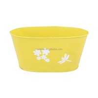 Pot de fleurs ovale en métal, motif libellule, en fer galvanisé, pour jardin et décoration intérieure, très vendu