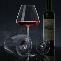 Verres à vin rouge bordeaux Lakotto Light Luxurious Black Tie, en cristal fait main, écologiques, style américain moderne, logo personnalisé
