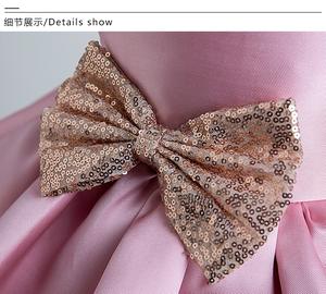 Vestido de niña 2023 <span class=keywords><strong>Pop</strong></span> Cake Fluffy lindo arco lentejuelas adornado vestido de niña - Product Image 6