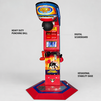 Machine de boxe électrique commerciale d'intérieur robuste - Fonctionne à la pièce, prise universelle, garantie 1 an, force adulte, métal, CE