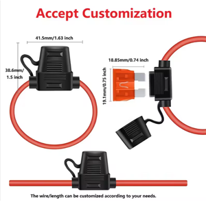 Tiêu chuẩn/trung bình cắm trong Xe Cầu Chì Chủ không thấm nước Inline Blade hộp cầu chì với 20AWG 18AWG 16awg 14awg 12AWG dây và cáp - Product Image 2