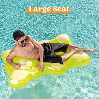 Mignon matelas flottant gonflable en PVC écologique en forme d'ours jaune, chaise longue flottante, marque XINQI, enfants, tout-petits