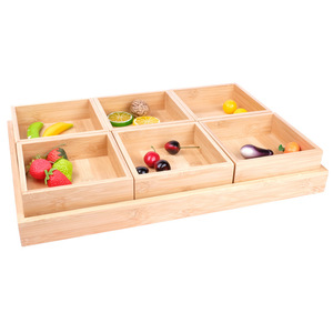 Fruit platter, detachable dessert platter, <b>snack</b> <b>tray</b>, dried fruit plate, six-compartment storage, factory processing and - Product Image 4