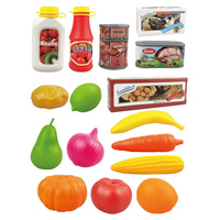 Mini Jouet de Courses pour Enfants, Accessoires de Cuisine et d'Épicerie, Panier de Courses et Légumes pour Jeu d'Imitation