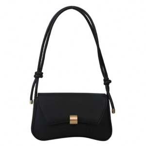 Bolso de hombro largo para mujer, portátil, abierto, de PU, color sólido, estilo vintage, tendencia 2025 - Product Image 1