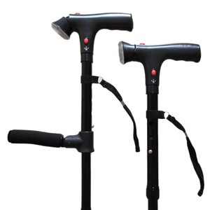 Canne télescopique pliable à double poignée avec lumière LED et embouts antidérapants pour la marche des personnes âgées - Product Image 5