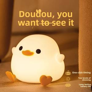 <span class=keywords><strong>Veilleuse</strong></span> <span class=keywords><strong>Doudou</strong></span> Canard pour Chambre à Coucher, Protection Oculaire, Lampe à Pression pour Bébé, Lampe de Table Alimentée par Piles, Commande à Interrupteur - Product Image 4