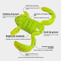Leurre souple réaliste en forme de grenouille à pattes mobiles, flottant, à haute élasticité, anti-accrocs, avec encoche pour hameçon dissimulée, pour la pêche au bar