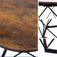 Décoration de salon cadre en fer Table basse industrielle en bois et cadre en bois Table basse d'accent noir Tables d'appoint basses