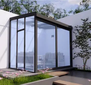 Cửa hàng ngoài trời prefab phòng được xây dựng kèm theo tường kính Patio hiên mở rộng nhà