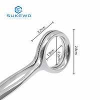 KEWO Tongue Holding Forceps 17cm Round Tip Oral Dental Grasping Pliers Clinical Emergency Medical Surgical Instruments Tools