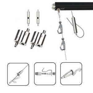 Kit d'éclairage mural réglable système de suspension de câble en acier inoxydable avec pince de câble de piste fil de soudage coupe flexion - Product Image 4