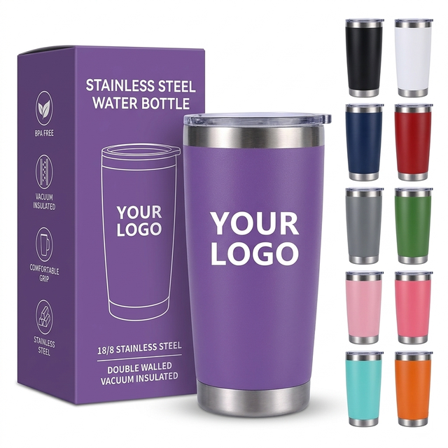 Custom logo 20oz Stainless Steel Coffee Mug Thermos Tumbler Travel Cups Wine Glasses Termos Thermal Bottle