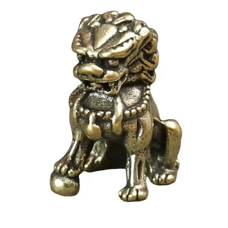 Grosir kerajinan logam kuningan Lion Roll Hydrangea Figurine Koleksi Playbook