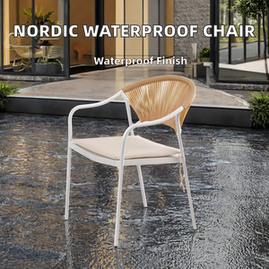 Nordic School PE Rattan <b>Chair</b> for <b>Gardens</b> and Courtyards Comfortable Portable Lightweight Modern Waterproof -UV-Resistant - Product Image 2