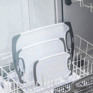 OEM Customized Non Slip <b>Rubber</b> Handle Multi Function Rectangle Index <b>Plastic</b> PP Cutting Board Set for Kitchen - Product Image 5