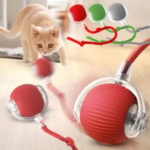Cat Interactive Ball Toy Automatic Rolling Ball Faux Tail Smart Pet Electric Toy Cat Training Imitate <b>Mouse</b> Toy Pet Supplies - Product Image 1