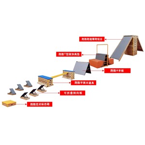 Barrière de parkour en bois de marques chinoises de premier plan, équipement d'entraînement à l'agilité plate, obstacle extérieur pour l'entraînement d'intégration sensorielle - Product Image 2
