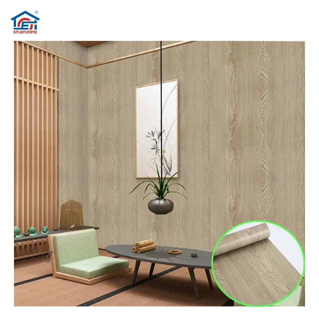 Papel de parede descascamento de grão de madeira e rolo de papel de parede autoadesivo removível para móveis