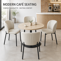 Ensembles de tables et chaises de restaurant en gros avec sièges crème à dossier haut et bases carrées pour les chaînes de boulangeries et les acheteurs de charcuteries
