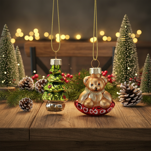 Decorazioni Natalizie in Vetro Dipinte a Mano, Ornamenti Pendenti Colorati per Creare Atmosfera - Product Image 6