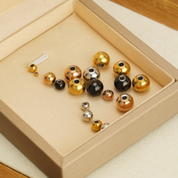 Perles d'espacement rondes en acier inoxydable plaqué or 18 carats, très vendues, pour la fabrication de colliers, bracelets et bijoux - Fournitures de bijouterie