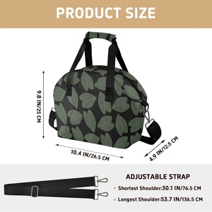 Sac fourre-tout isotherme matelassé à imprimé feuille Aloha, vert hawaïen Kalo, design personnalisé, avec bandoulière amovible - Product Image 2