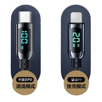 Câble de charge de 2m transparent noir 66w à affichage numérique type c 480Mbps en stock