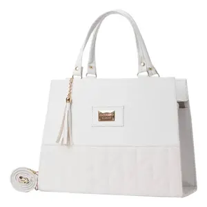 Ikia Fana Bolso de mano de lujo para mujer con diseño de serpiente blanca, gran capacidad, correa para el hombro en forma de cruz - Product Image 3