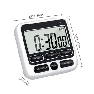 Timer da cucina con schermo digitale ampio Display Timer digitale cottura quadrata conto alla rovescia sveglia orologio cronometro per dormire