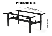 Bureau intelligent à double moteur, moderne, en aluminium, réglable en hauteur, pour 2 à 4 personnes, table de conférence électrique assis-debout, OEM