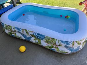 Piscina Inflable de PVC con Estampado Tropical MAKE WAVES, Duradera, Ligera, Portátil, Rectangular, para Niños y Adultos - Product Image 4