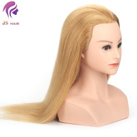 Tête de mannequin avec cheveux longs blonds et épaules, tête d'entraînement avec cheveux naturels, mannequin avec cheveux naturels à vendre