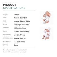 Boneka Bayi Terlahir Kembali 20 Inci Boneka Bayi Perempuan Baru Lahir Realistis Yang Dilukis dengan Tangan Vinil Lembut Hadiah Pakaian Polkadot Cetak Panda Y-Z023