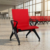 Siège individuel professionnel moderne en cuir PU avec accoudoirs et pieds en alliage d'aluminium pour terminal aéroportuaire – Durable, confortable et stable