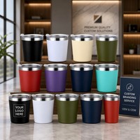 Mug Kopi Vakum Isolasi Dinding Ganda Stainless Steel Bebas BPA dengan Tutup Geser Anti Cipratan untuk Kantor, Rumah, dan Perjalanan