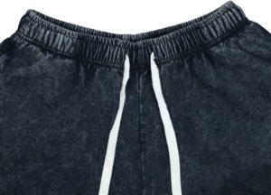 Pantalones Cortos de Felpa Francesa para Hombre, Estilo Urbano, Vintage, con Logotipo Personalizado OEM, Bordado Desgastado por el Sol, Lavado Ácido - Product Image 5
