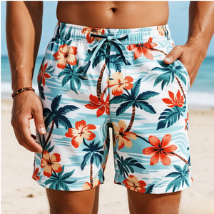 Fournisseur en gros de maillots de bain et boxers pour hommes, shorts de plage imprimés à rayures, shorts de <span class=keywords><strong>surf</strong></span> en polyester extensibles dans les 4 sens - Product Image 5